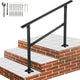 VEVOR Outdoor Stair Railing Transitional Wrought Iron Handrail, 24 Inch, 3 Steps