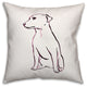 Sitting Pink Pup 18x18 Spun Poly Pillow