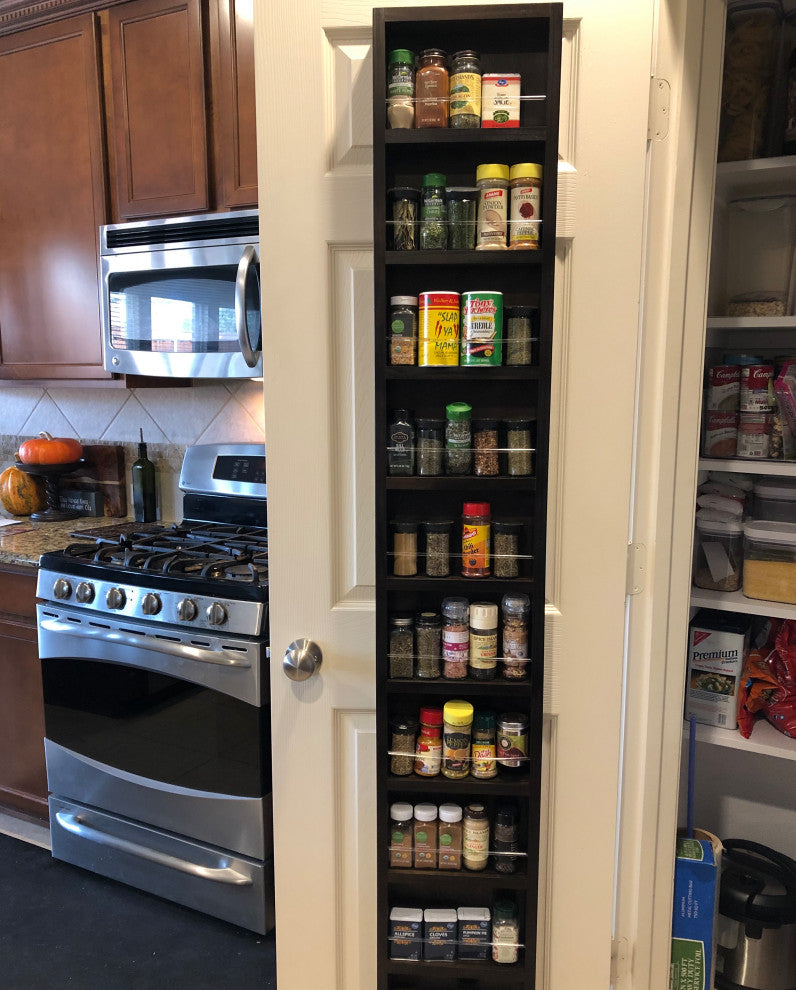 Meadow White Enamel On the Wall Spice Rack 55"h x 11"w x 3.5"d