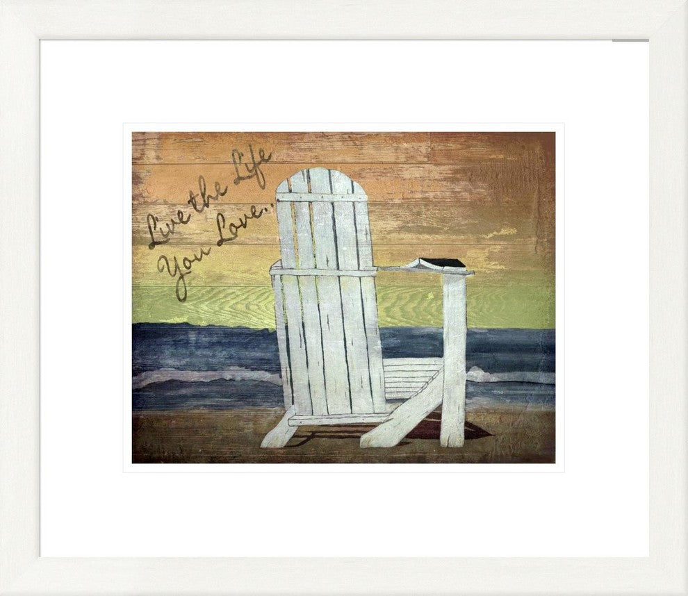 "Reading on the Beach" Framed Digital Print by Karen J. Williams, 23x20"