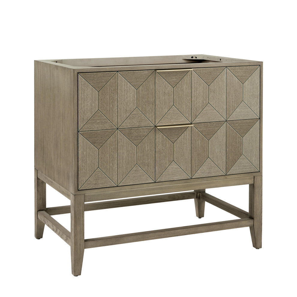 Emmeline 36" Single Vanity, Pebble Oak, Base Only - No Top