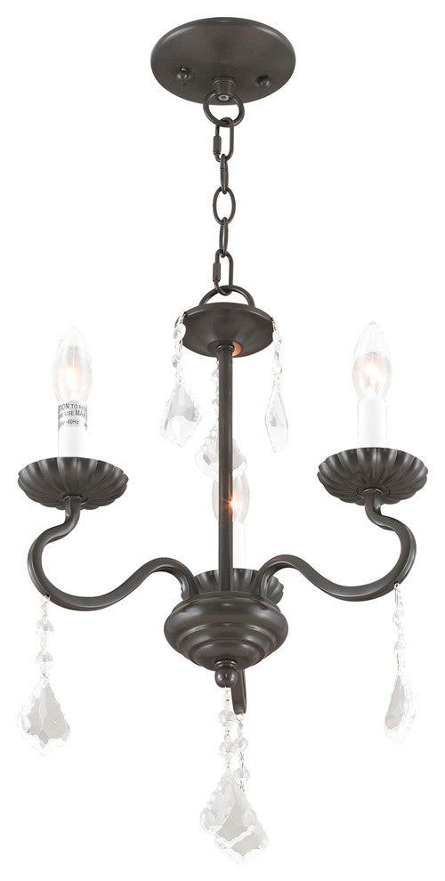 Callisto 3-Light Mini Chandelier, English Bronze