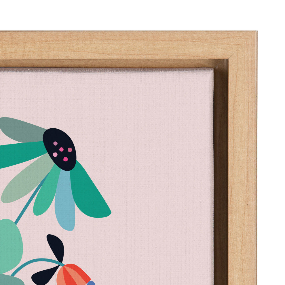 Sylvie Daisies Framed Canvas by Rachel Lee of My Dream Wall, Natural 18x24