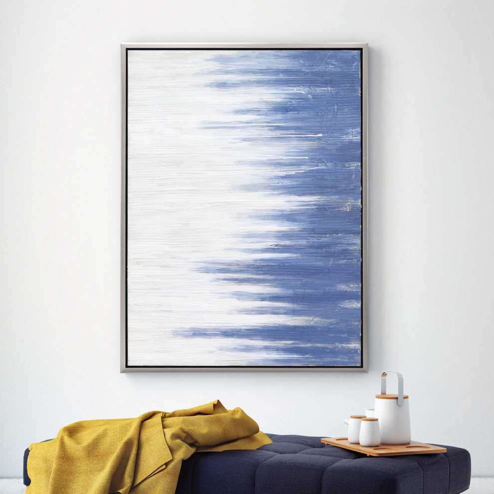 Rainy Winter Textured Metallic Hand Painted Framed Wall Art by Martin Edwards