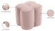 Clover Velvet Upholstered Ottoman, Pink, 19" W x 17" D