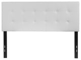 Lennox Tufted Upholstered Full Size Headboard in White Vinyl