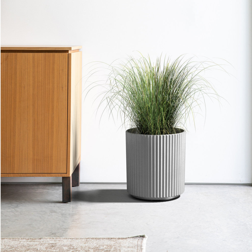 Veradek Demi Series Planter, Gray, 16", 1 Pack