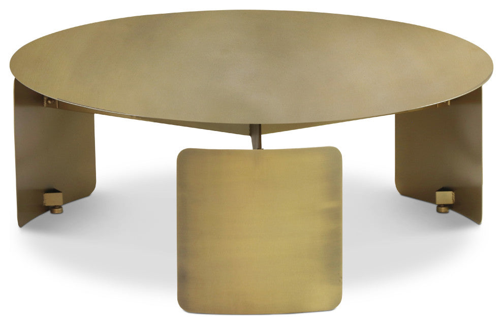 Senshi Industrial Coffee Table Industrial Brass
