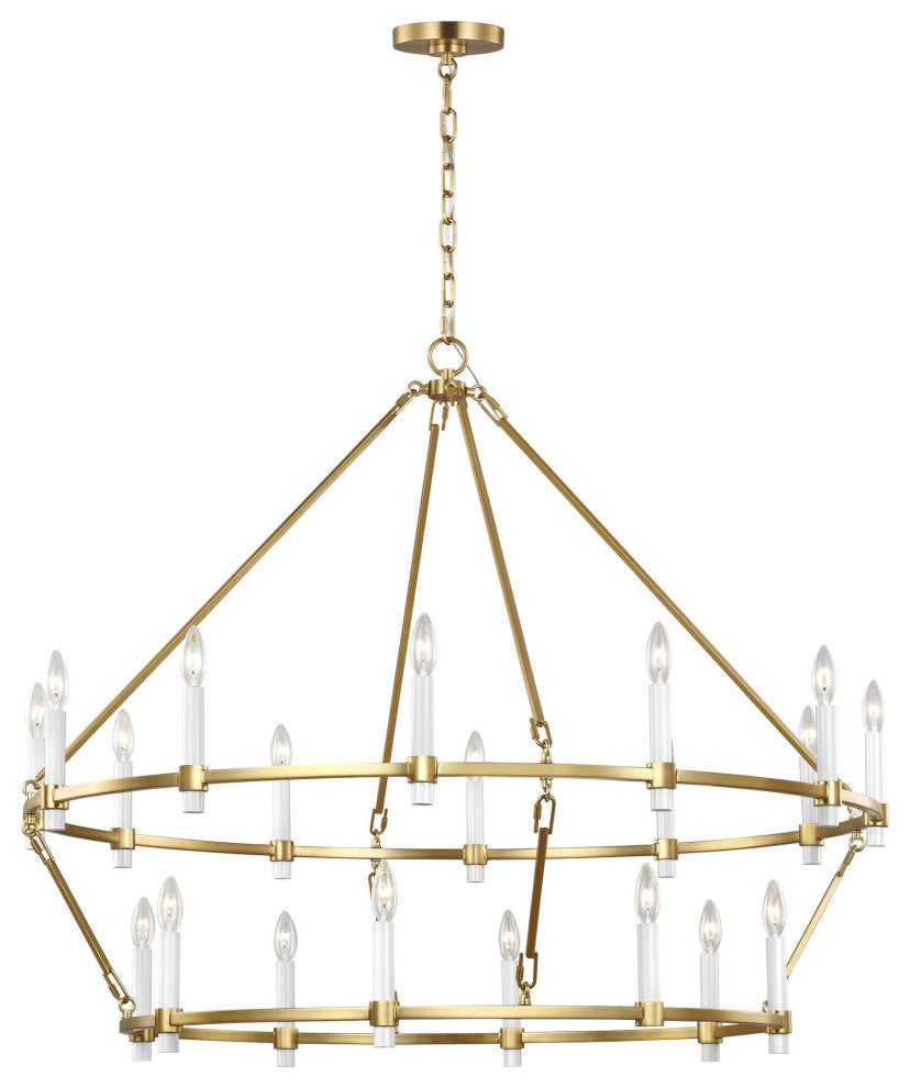 Marston 2 Tier Large Chandelier, Burnished Brass