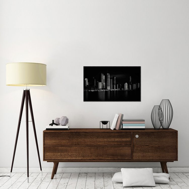 "Brisbane City Of Light" Framed Canvas Giclee by Steven Fudge, 37x23"