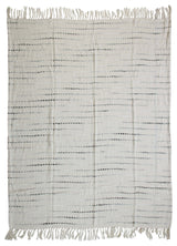 Shimmer Stripe Woven Throw Blanket with Fringe, Gray