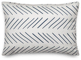 Navy and White Modern Chevron 14x20 Lumbar Pillow