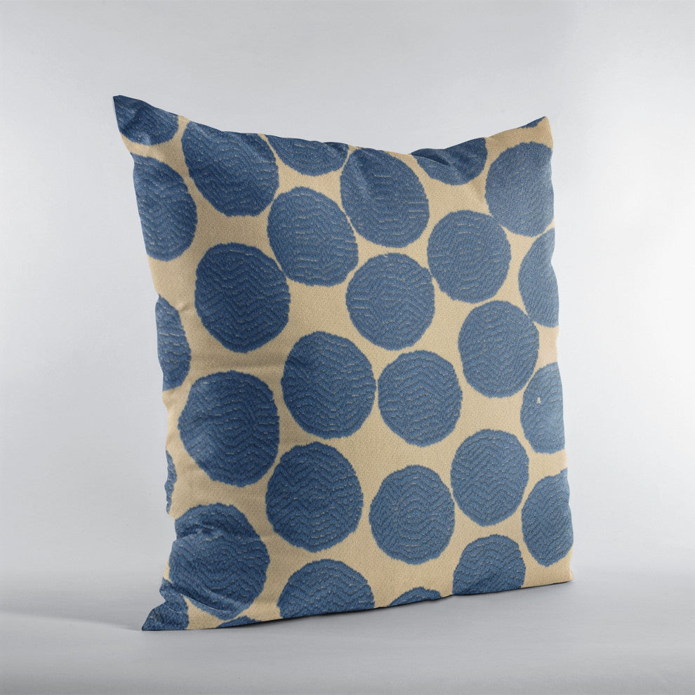 Plutus Blue Spotty Dot Luxury Throw Pillow, 20"x20"