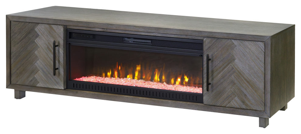 80" Fireplace Console Entertainment, Gray