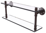 Pipeline Double Glass Shelf, Antique Bronze, 22"
