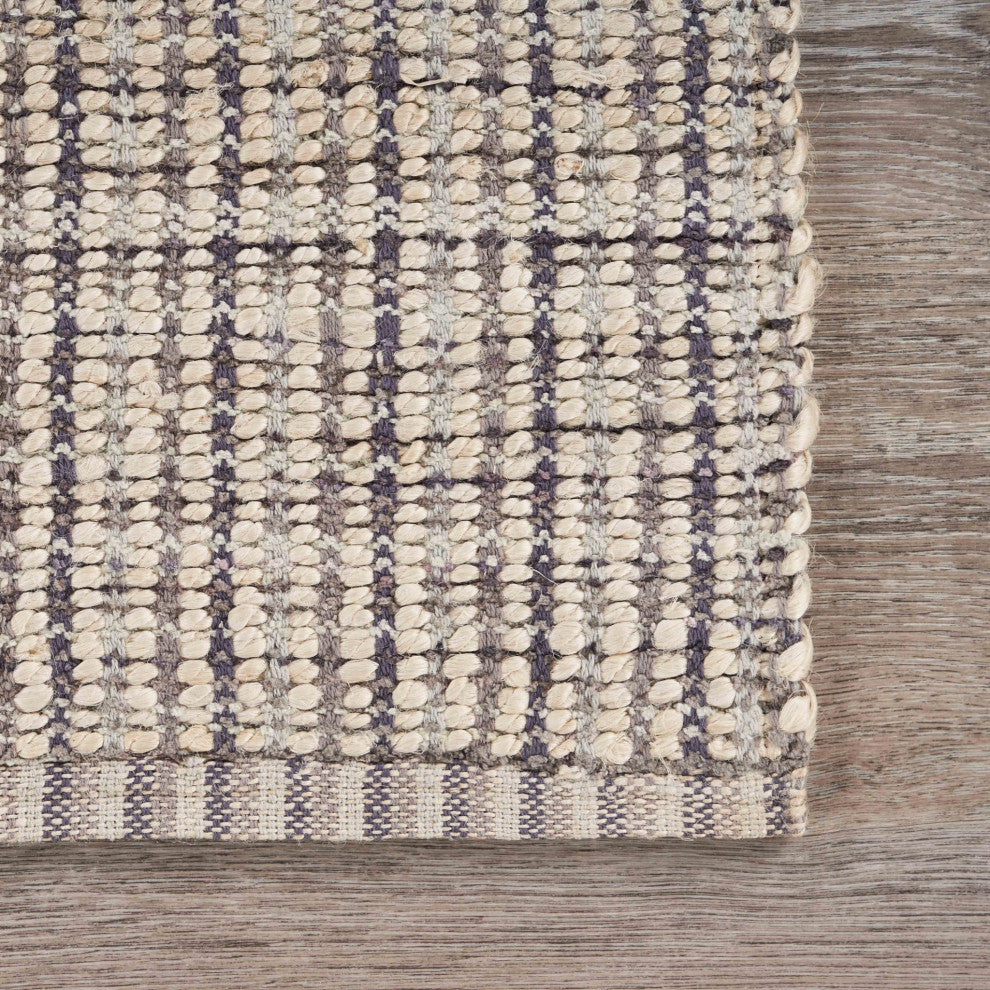 5" x 8" Brown and Beige Toned Jute Area Rug