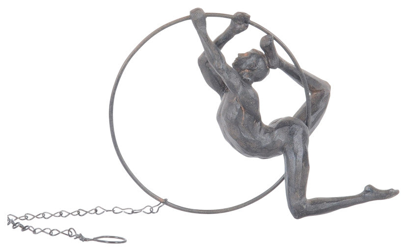 Athletic Man Hanging Ring Sculpture