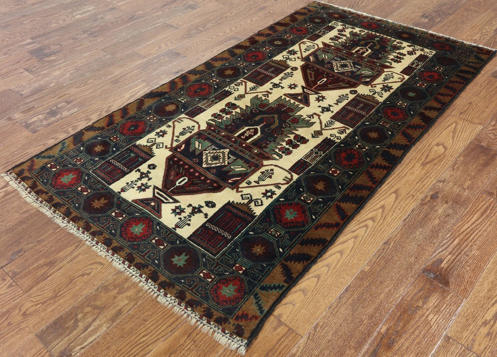 3'x6 Hand Knotted Persian Area Rug, W2420