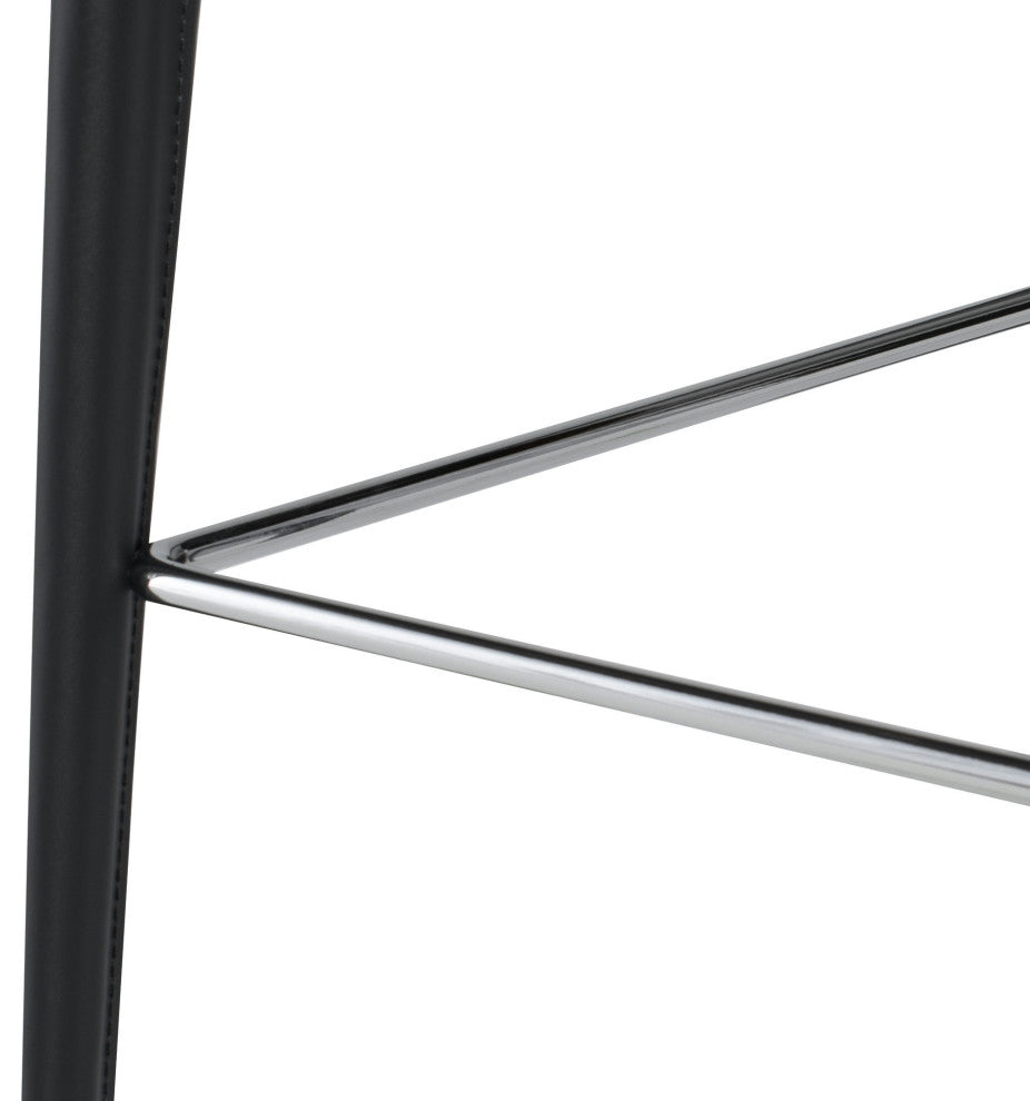 Wayne Counter Stool, Modern Leather Counter Stool, Black