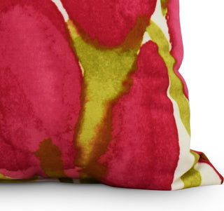 Sunset Tulip Decorative Floral Throw Pillow, Red, 18"