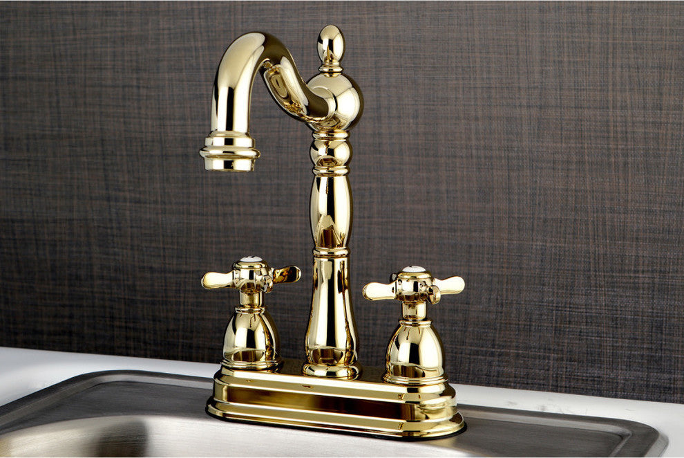 Kingston Brass 4" Centerset Bar Faucet, Polished Brass