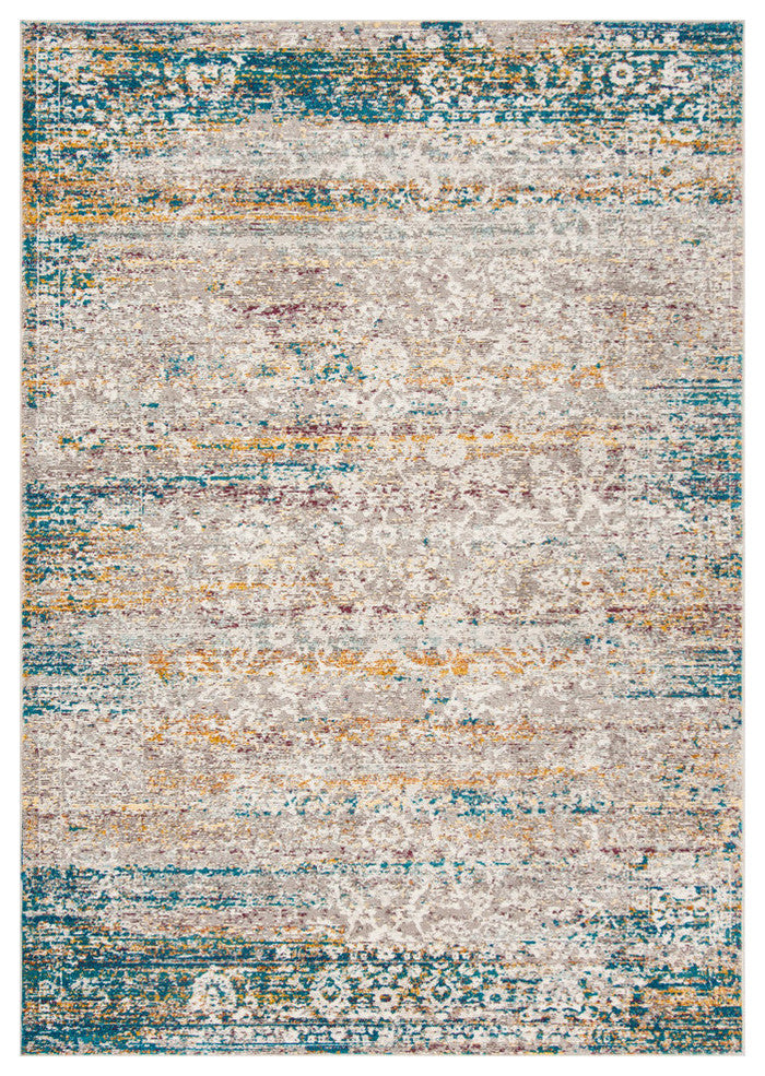 Safavieh Aria Ara156C Vintage/Distressed Rug, Cream/Blue, 5'1"x7'6"