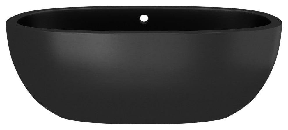 Avalon NativeStone Freestanding Soaking Tub, Charcoal, 62"