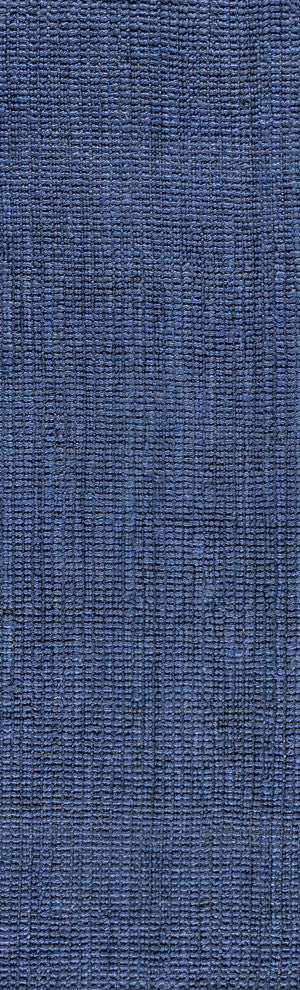 Pata Hand Woven Chunky Jute Navy 2'x10' Runner Rug