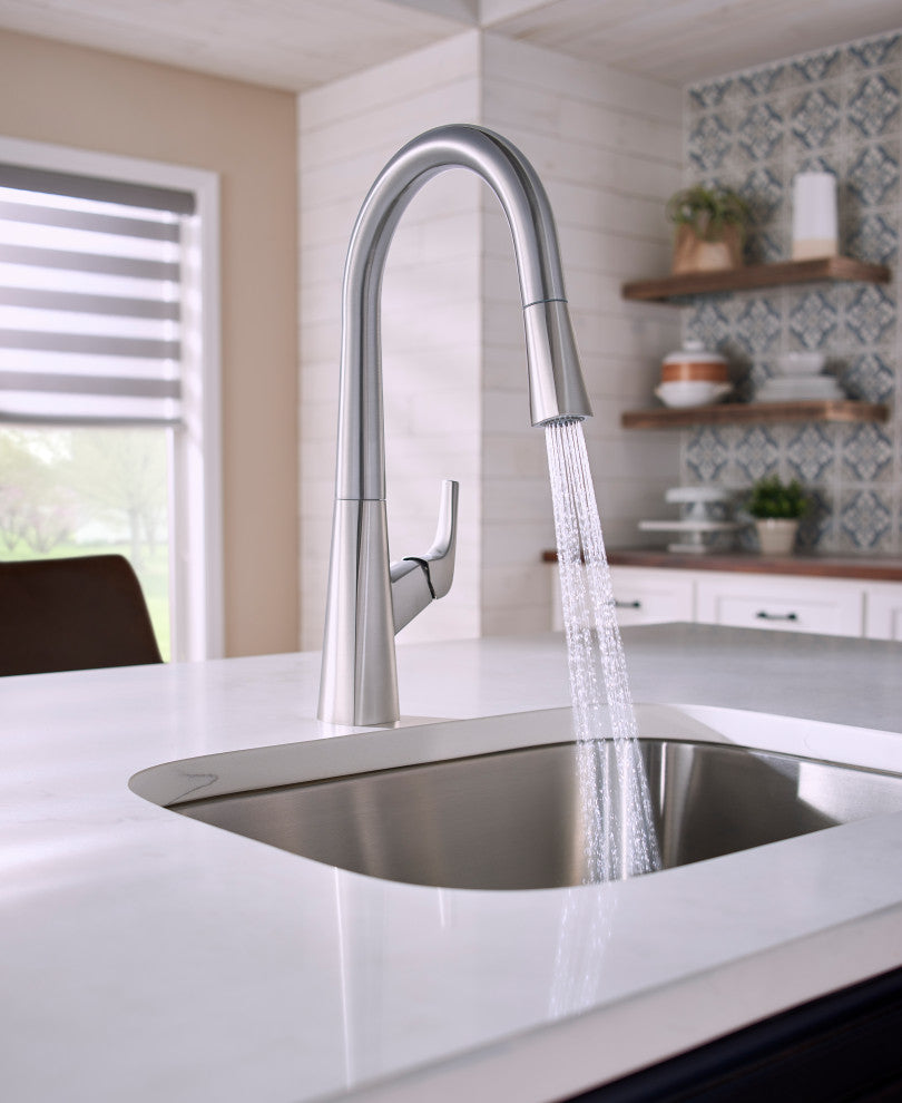 Vaughn Single Handle Pull-Down Kitchen Faucet, Stainless Steel