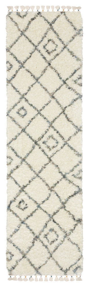 Aurora Diamond Ivory/Multi Indoor Area Rug, Ivory, 2'3" x 7'6"