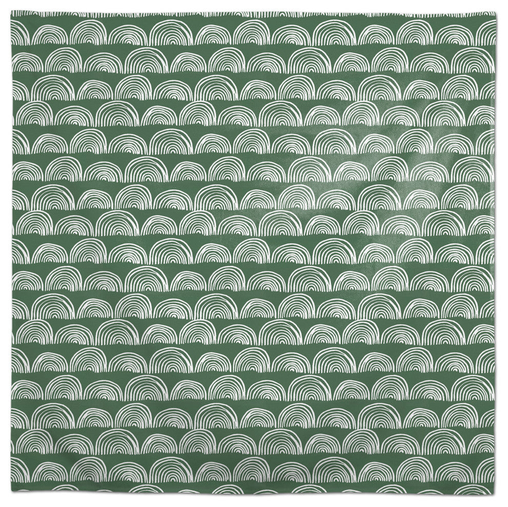 Half Circle Pattern Green 2 58x58 Tablecloth