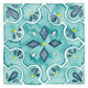 "Garden Getaway Tile II Teal" Digital Paper Print by Laura Marshall, 32"x32"
