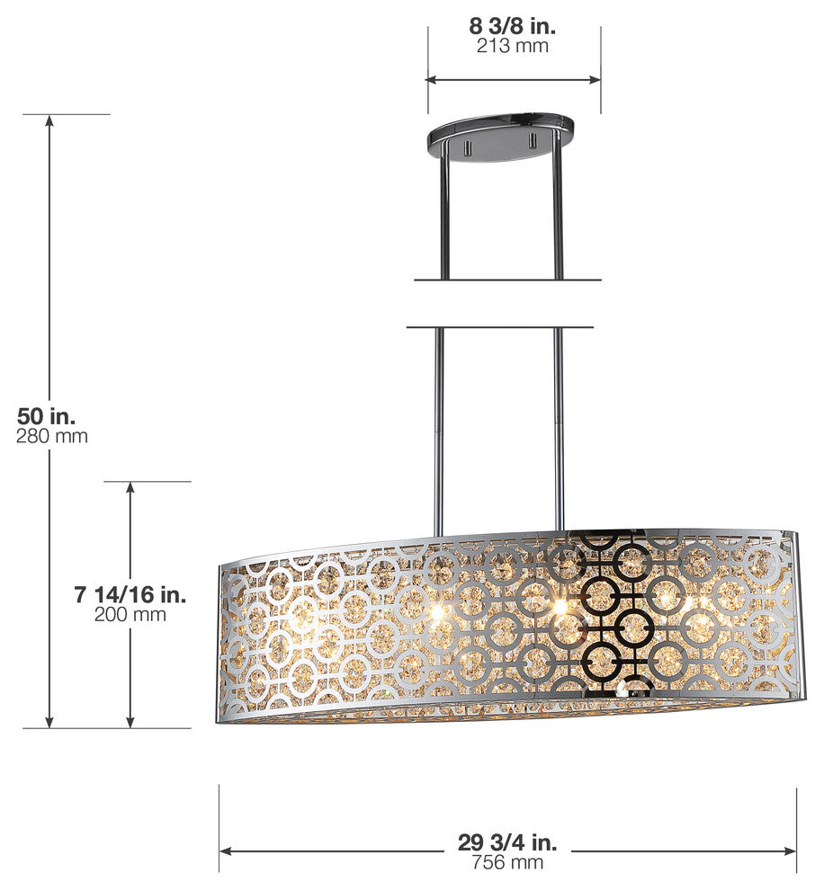 OVE Decors Ashcombe II Chrome Finish LED Integrated Pendant