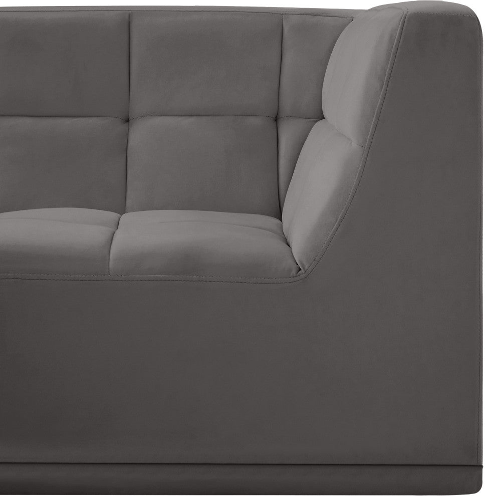 Relax Velvet Upholstered Corner Chair, Grey