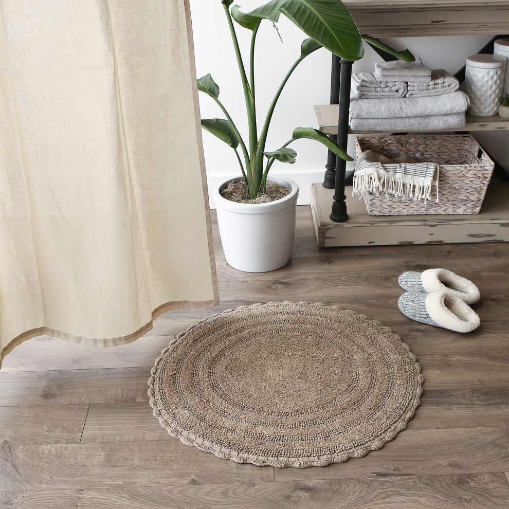 Stone Round Crochet Bath Mat