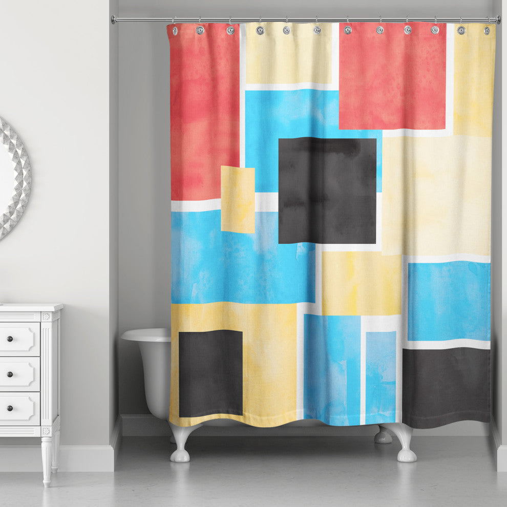 Colorful Primary Abstract I 71"x74" Shower Curtain
