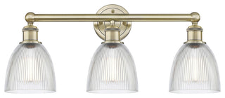 Castile 3-Light 24" Bath Vanity Light, Antique Brass Finish, Clear Shade