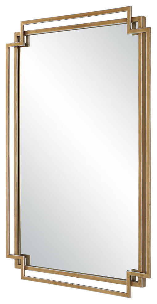 Traditional 22" x 34" Iron Gold Mirror