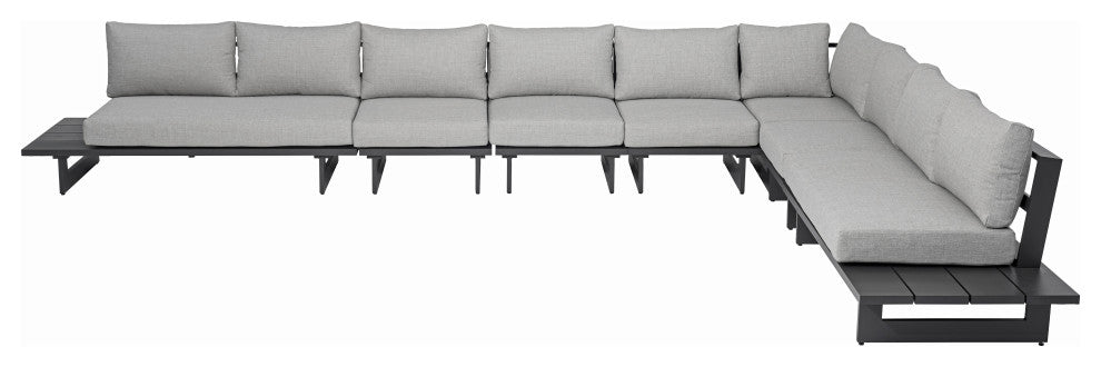 Maldives Grey Water Resistant Fabric Outdoor Patio Modular Sectional