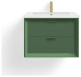 The Sala Bathroom Vanity, Green, 24", Single Sink, Wall Mount