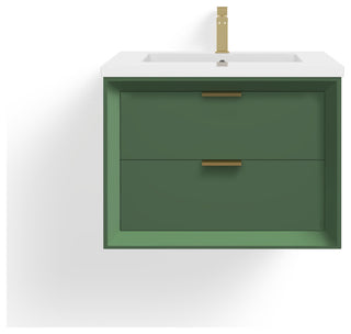 The Sala Bathroom Vanity, Green, 24", Single Sink, Wall Mount