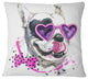 Funny Dog With Heart Glasses Animal Throw Pillow, 18"x18"