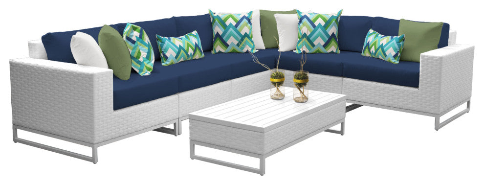 Miami 7 Piece Outdoor Wicker Patio Furniture Set 07g