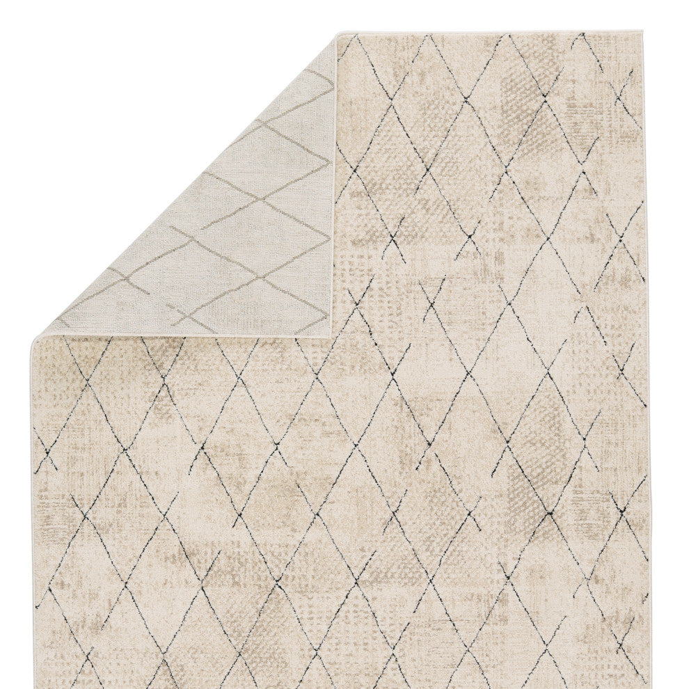Vibe by Annistyn Trellis Cream/ Black Area Rug 4'X6'