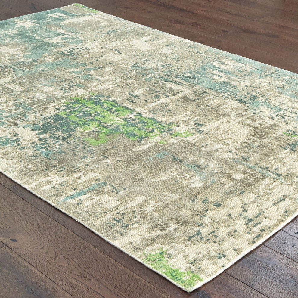 Oriental Weavers Formations Blue/ Green Abstract Indoor Area Rug 6'X9'