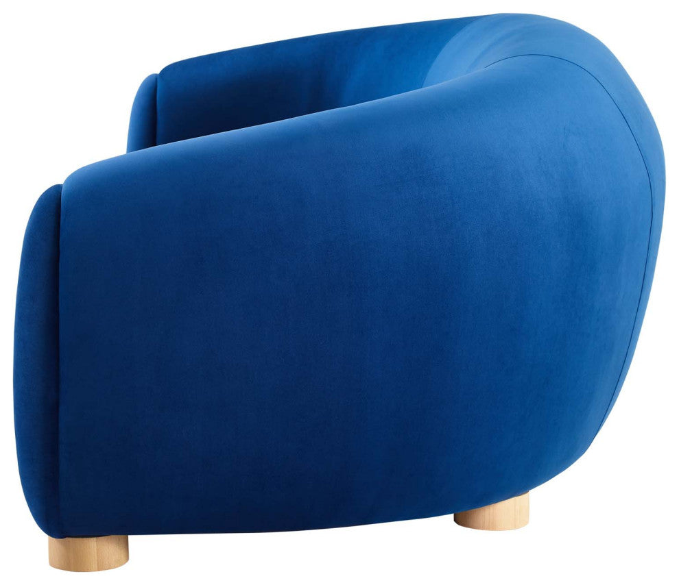 Sofa, Velvet, Blue Navy, Modern, Living Lounge Room Hotel Lobby Hospitality