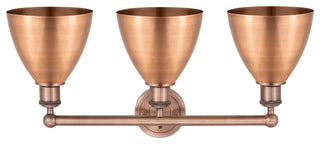 Metal Bristol 3-Light 26" Bath Vanity Light, Antique Copper Shade