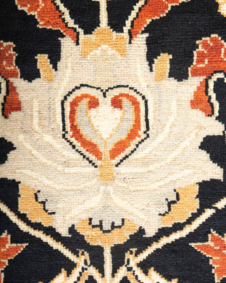 Pimpri, One-of-a-Kind Hand-Knotted Area Rug Black, 9'0"x12'5"