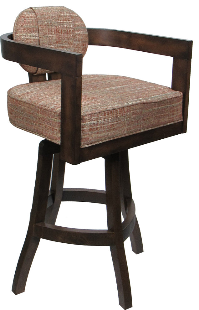 Swivel Wood Bar Stool Kadir Plus on S-Base, Watusi Madder - Dark Walnut, 26"