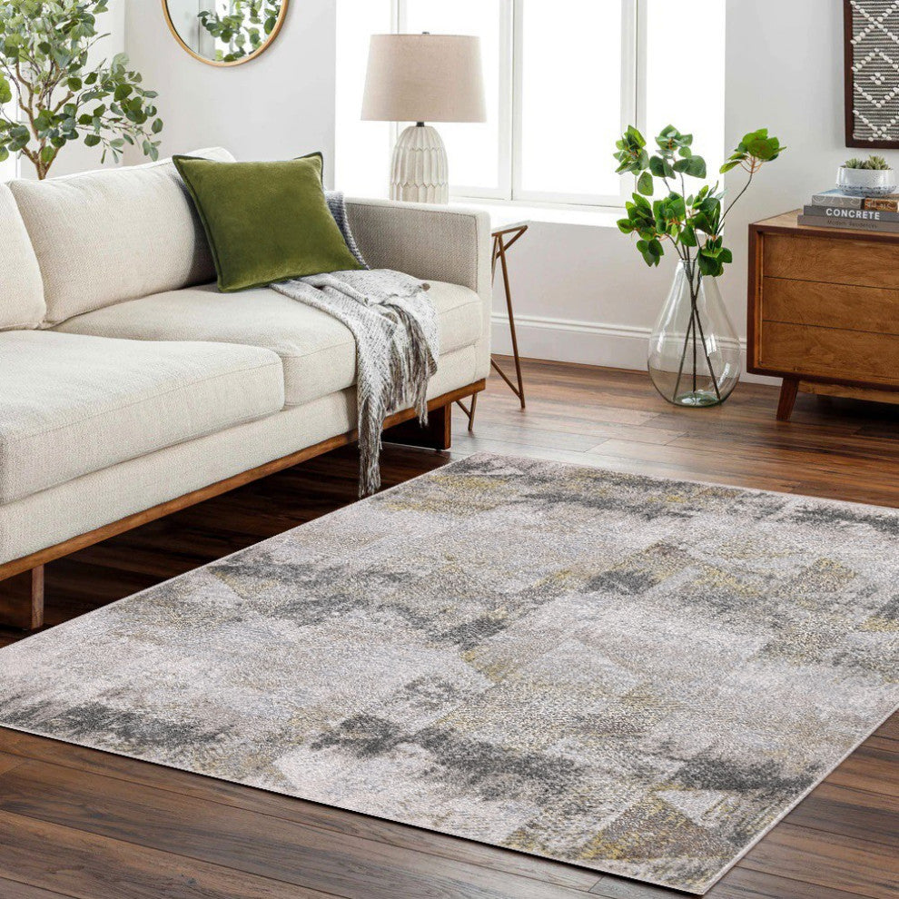 High-Low Wyatt Beige/Gold Rug, 8'8"x12'